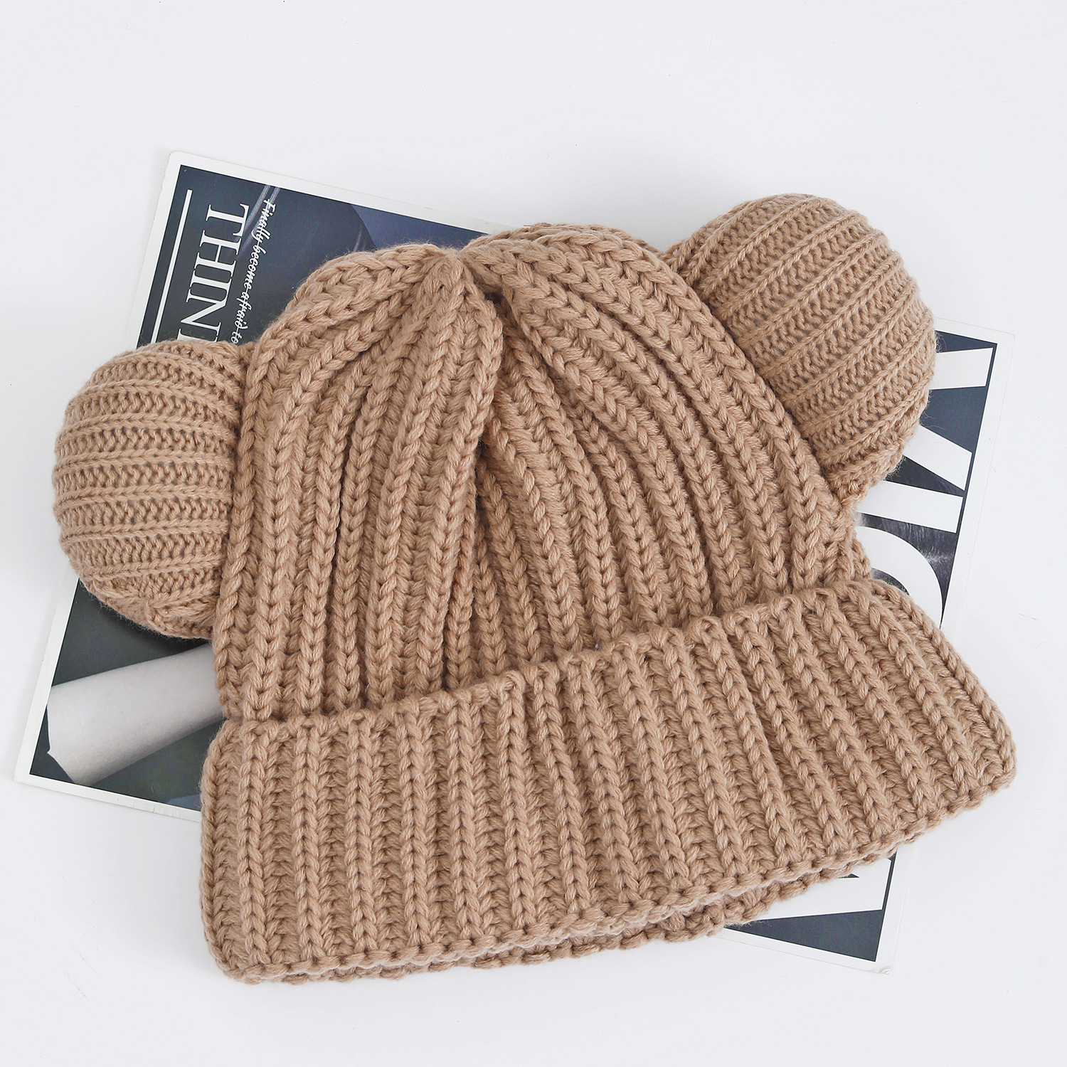 Niedlicher Teddybär-Pullover der koreanischen Version mit verdicktem, wärmendem Ohrenschutz, kältebeständig gestrickt für den Herbst und_voghion.com