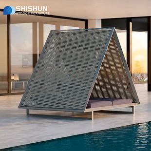 Outdoor Swimming Pool Lounger Sofa Courtyard Hotel Waterproof Sun-proof Lounger Creative Design Outdoor Rope Beach Lounger