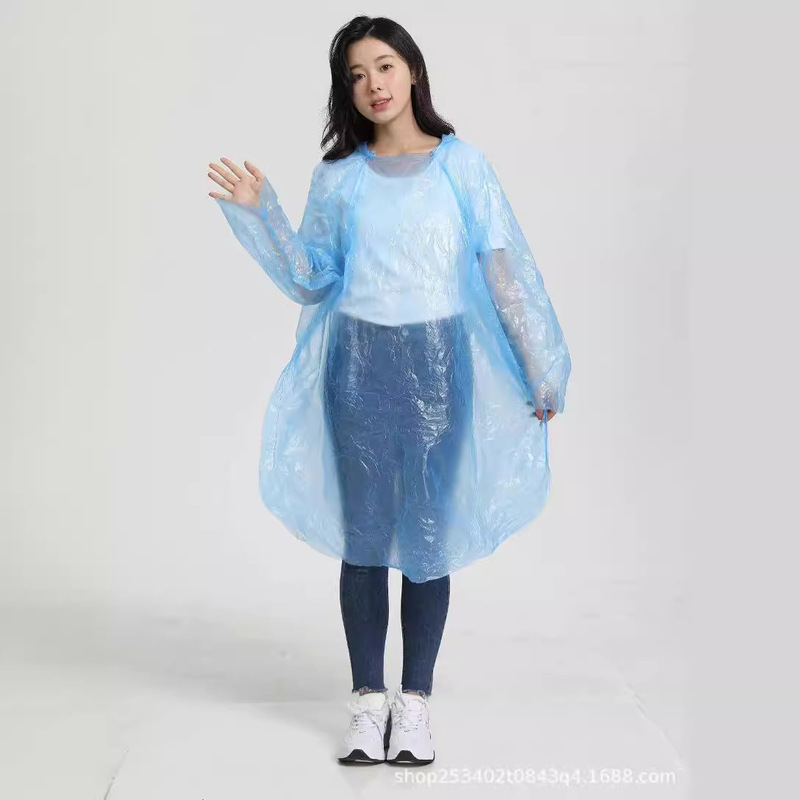 Disposable pullover raincoat PE conjoined raincoat hooded raincoat outdoor light raincoat special raincoat for concert