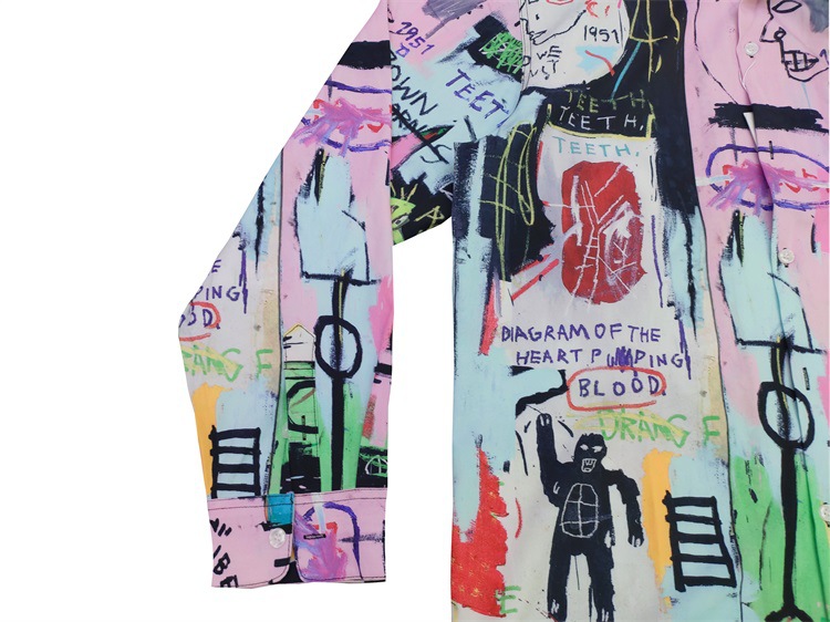 Camicia casual uomo basquiat heaven tokyo a maniche lunghe_voghion.com