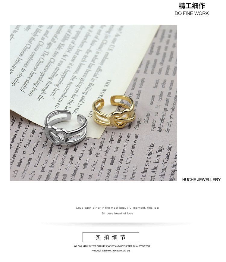 Trendy Simple Fashion Hollow out Cord for Braiding Ring Female Creative New Love Cross Girl Ring European and American Jewelrypicture4