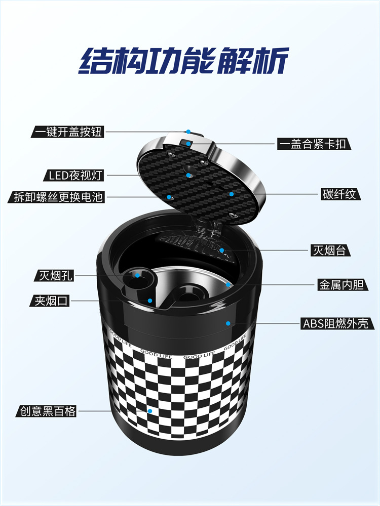Car Ashtray with Lid Creative Multifunctional Universal Car Ashtray