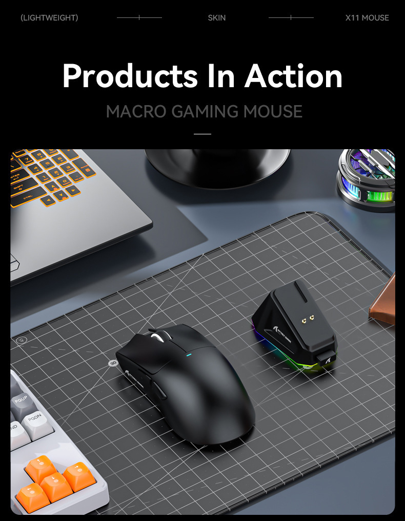 Attack Shark X11 Lightweight Wireless Gaming Mouse Rgb Bluetooth_voghion.com