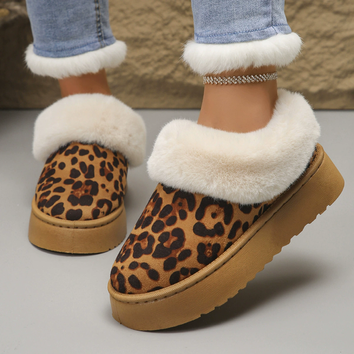 Winter warm non-slip boots platform, Amazon, for import