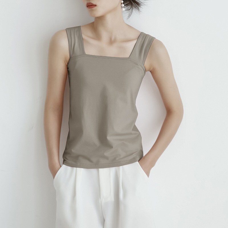 Japanese and Korean Solid Color Base Camisole Women's Summer Beach Vacation Slim-fit Slimming Short Spice Girl Inner Top