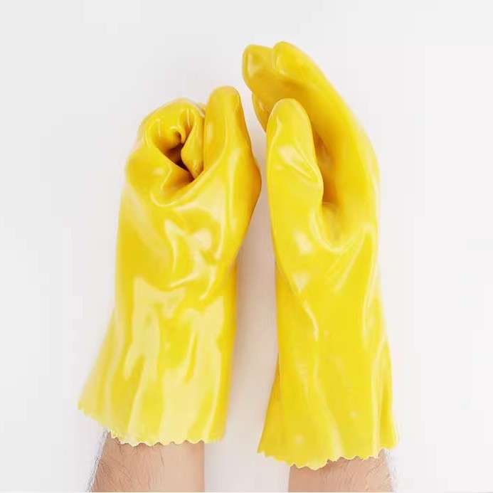 春意浸塑手套耐酸碱电镀棉毛劳保用品耐油工业防滑耐磨防护防油污