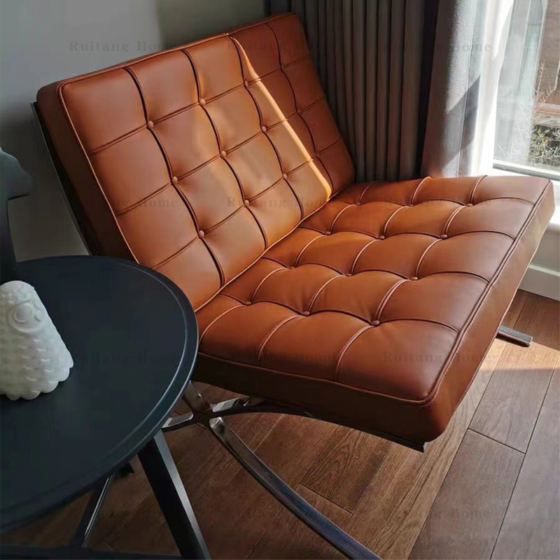 Sillas de Barcelona Sillas de Barcelona Sofá de cuero simple diseñador silla de relajación perezosa