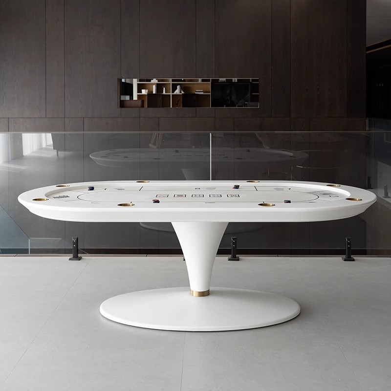 Table de póquer de Texas de estilo italiano 2024 nueva mesa de diseño de club de lujo Oval mesa de ajedrez para 8 personas sala de entretenimiento