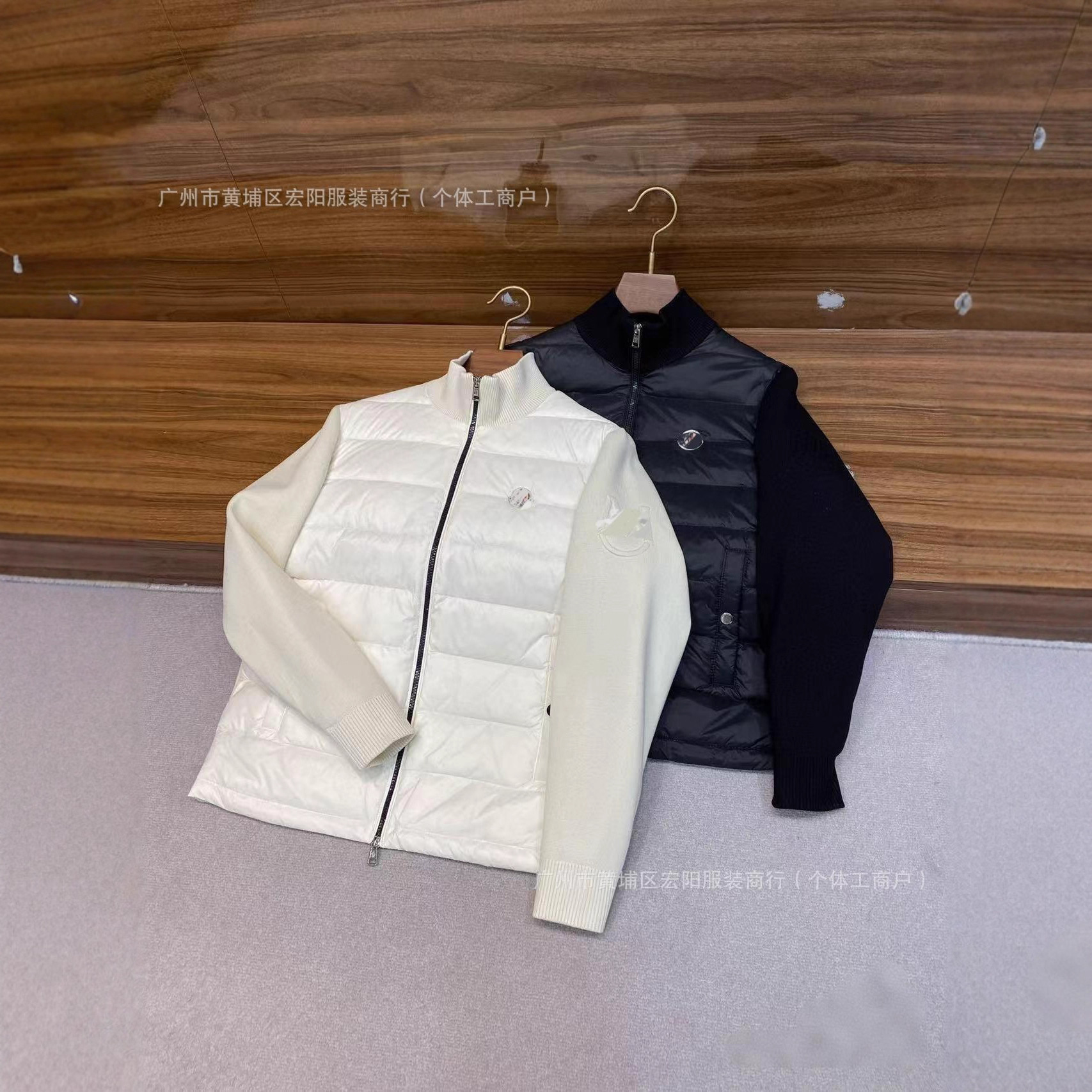 Cross-Border High-Quality Mengjia New m Brand Knitted Splicing Lightweight down Jacket Men's Duck down Fashion Stand Collar Coat