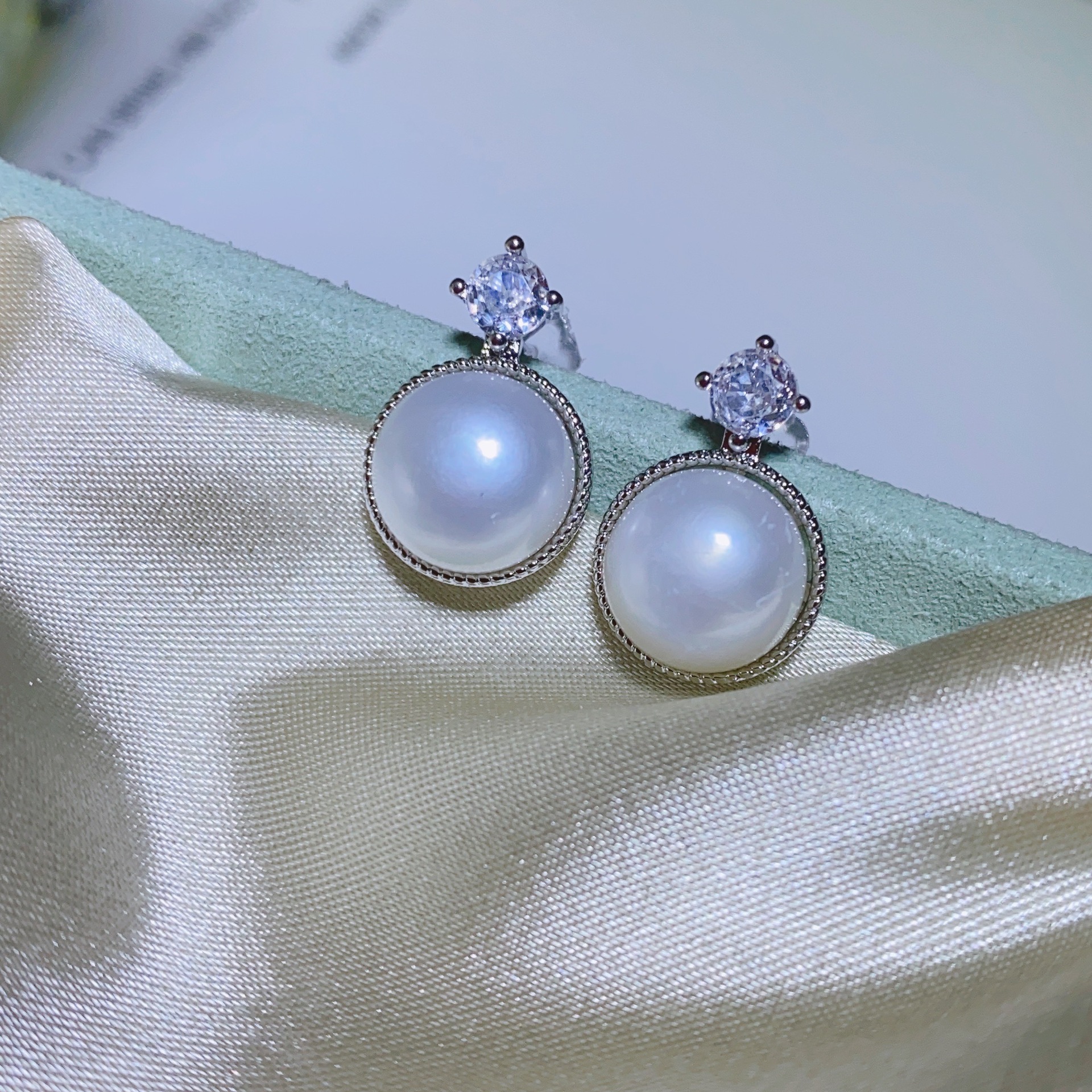 C4017B 실버 흰색 구슬