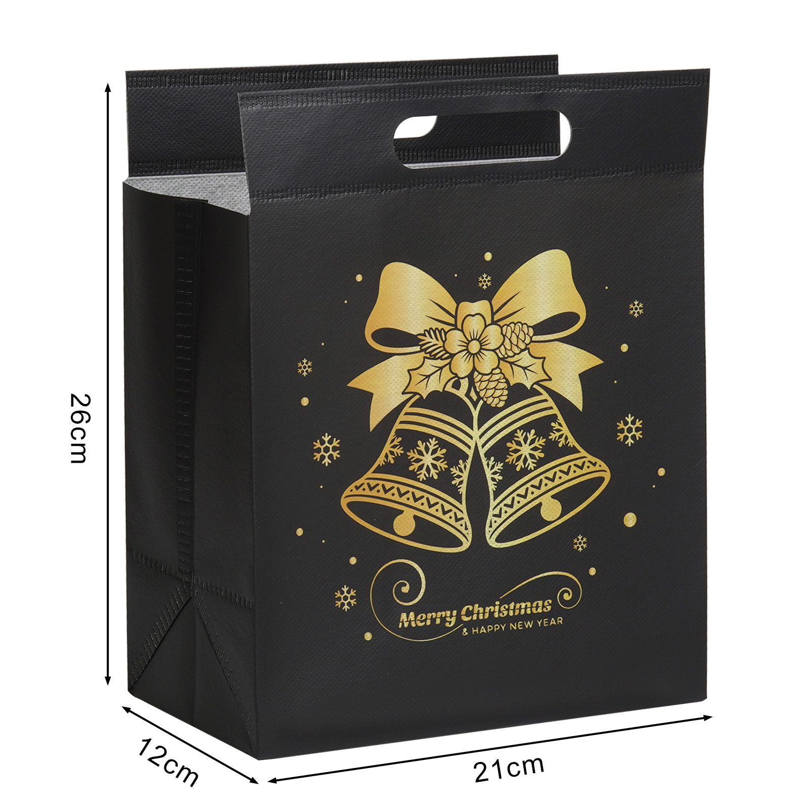 Bolsas de Navidad negras personalizadas bolsas de regalo de acompañantes de negocios embalaje de fiesta bolsas de tela al por mayor