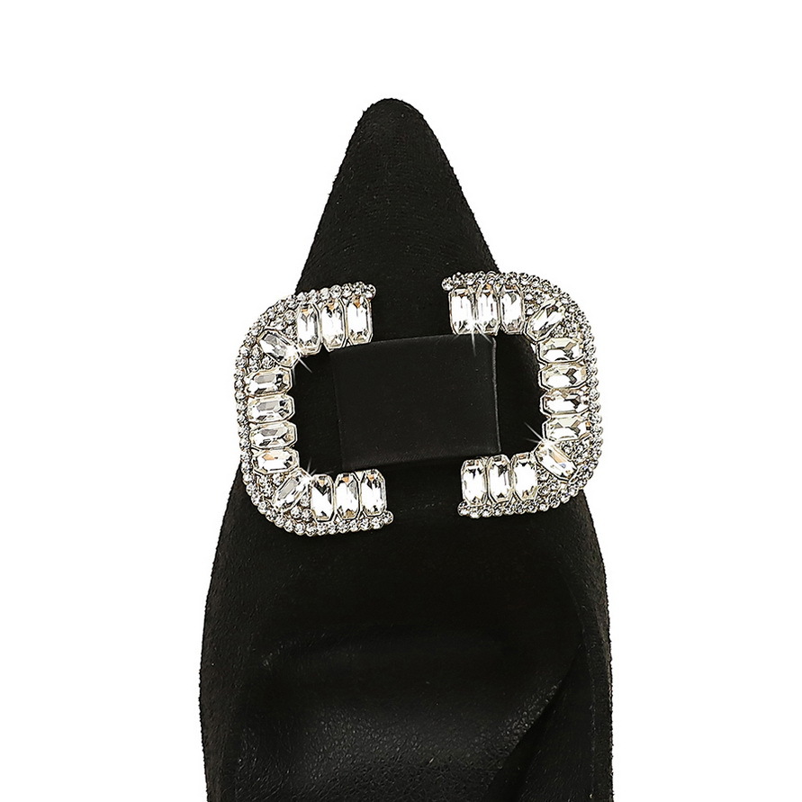516-K69 European And American Fashion Party Women's Shoes, Stiletto Heel, Suede, Shallow Mouth, Pointed Toe, Rhinestone_vogvips.com