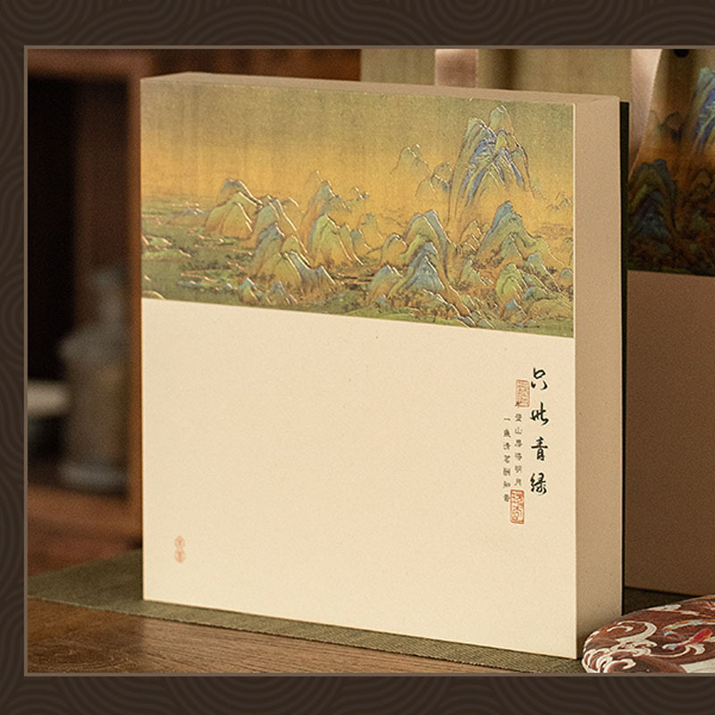 青绿国风普洱茶包装盒357饼盒老白茶收纳盒存储茶盒空盒礼品盒