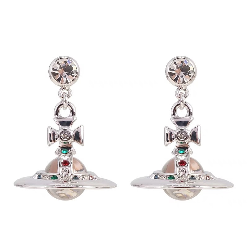 Silver glass ball earrings