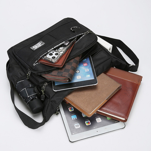 Men's Single Shoulder Bag Multi-layer Portable Cashier Bag Foreign Trade New Style Casual Multifunctional Men's Bag Business Commuter Crossbody Bag