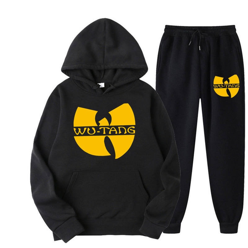 2024 Fashion Export Men's Wu Tang Letter Printing Men's and Women's Sweatshirt Hoodie Suit
