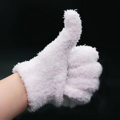 Handcrafted Wanyan Gloves: Coral Fleece Gloves, Thickened for Walnut & Diamond Gourd Care—Perfect for Applying Wax and Achieving a Glossy Finish