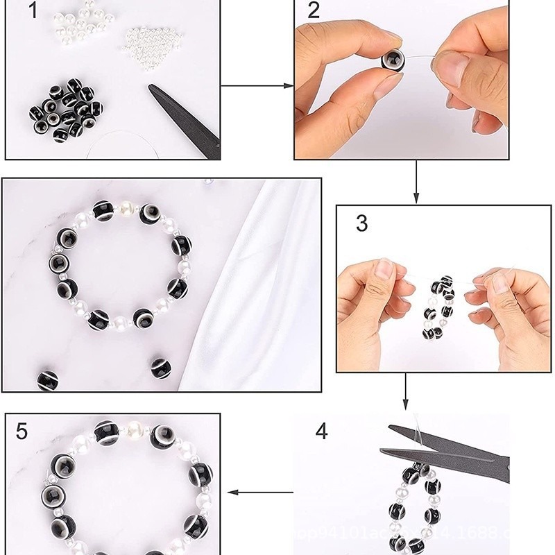 8mm / 10mm resina malvado ojo de pez fijación perlas diy joyería llavero accesorios de fabricación de cadenas de teléfonos móviles