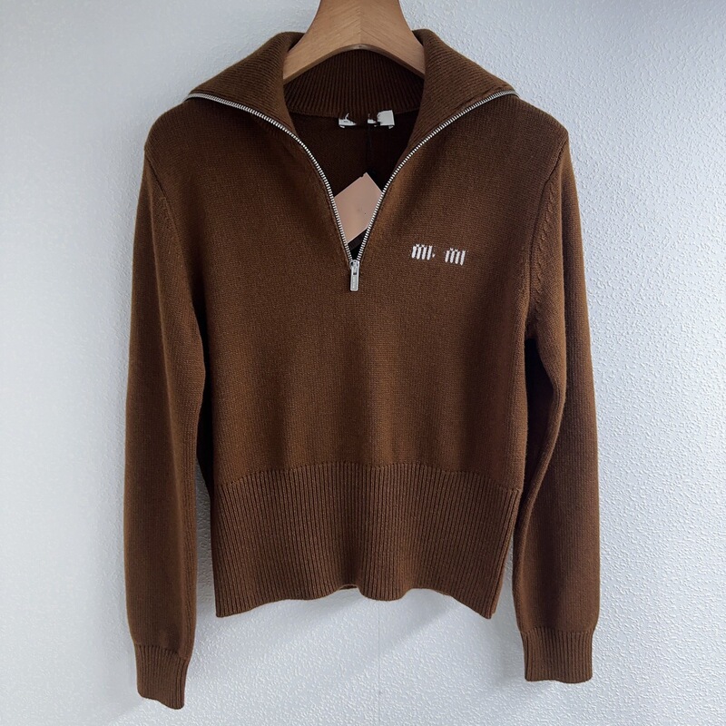 Mm Home 25Ss Autumn and Winter New Half-Zip Lapel Waist Knitted Long-Sleeved Fashion Versatile Mm Home 25Ss Autumn and Winter New Half-Zip Lapel Waist Knitted Long-Sleeved Fashion Versatile