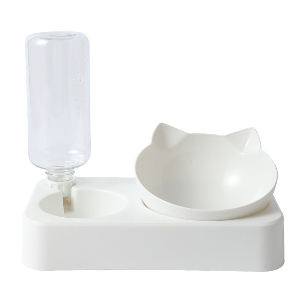Box with drinking water bottle rectangular base cat double bowl can…