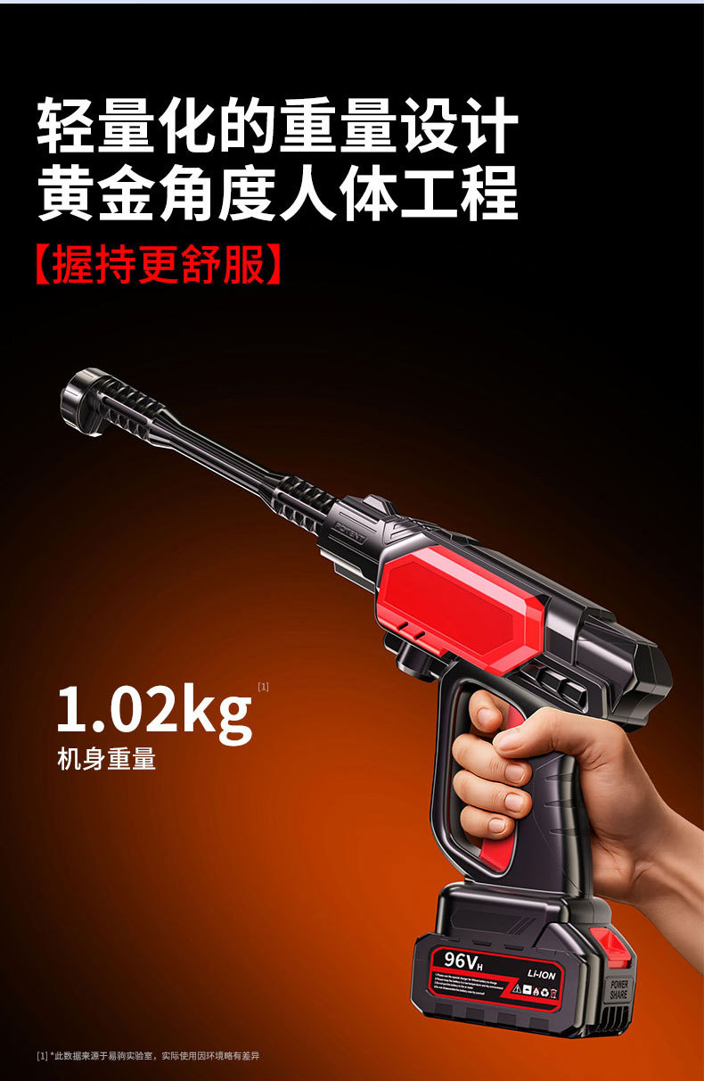 Suitable for Wireless Lithium Battery Car Washing Machine, Household Brushless High-Pressure Water Gun, Portable Charging Powerful Floor Washing Machine, Ultra-High Pressure