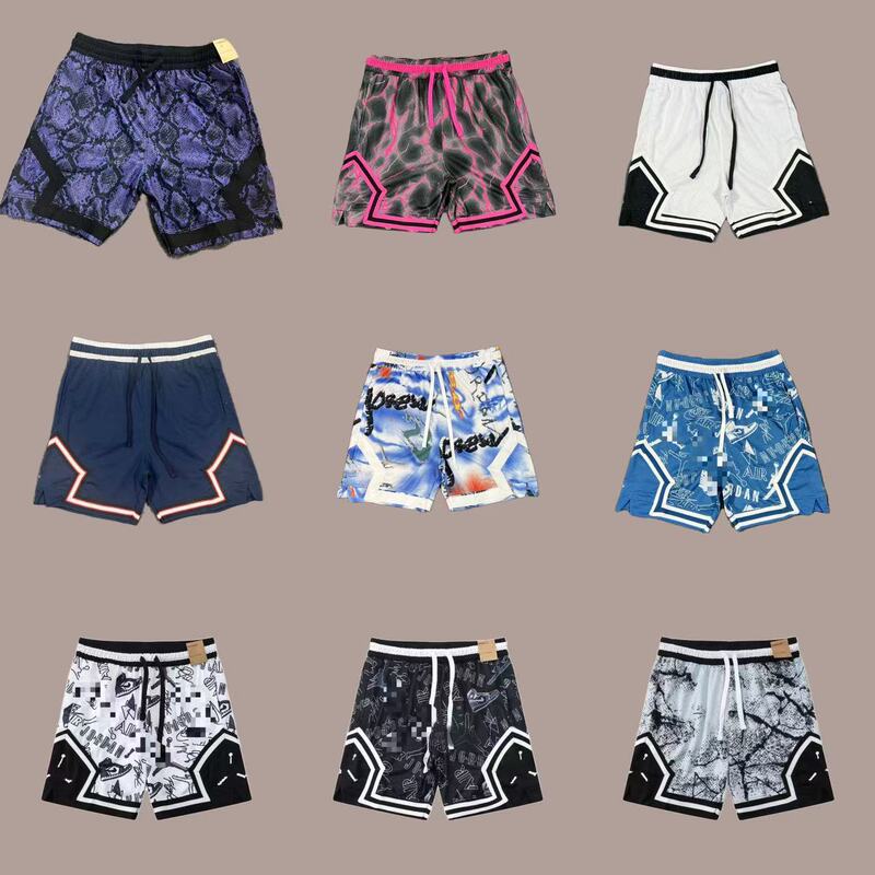 Cross-Border Print Patterned Knee-Length Sports Shorts, Basketball Mesh Quick-Dry Running Training Trendy Summer Thin Style