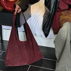 つや消し牛革カジュアルショルダーバッグ大容量ソフト牛革脇下特包新百合怠惰風通勤バッグ
