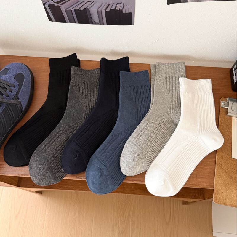 Men's business socks, all-season mid-calf socks, sweat-absorbing men's socks, wholesale, double-needle plain cotton socks, versatile cotton socks from Zhuji Men's business socks, all-season mid-calf socks, sweat-absorbing men's socks, wholesale, double-needle plain cotton socks, versatile cotton socks from Zhuji