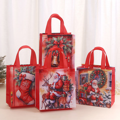 クリスマス不織布バッグパーティーギフト袋卸売りキャンディショッピング包装袋防水外売バッグ手提げ袋