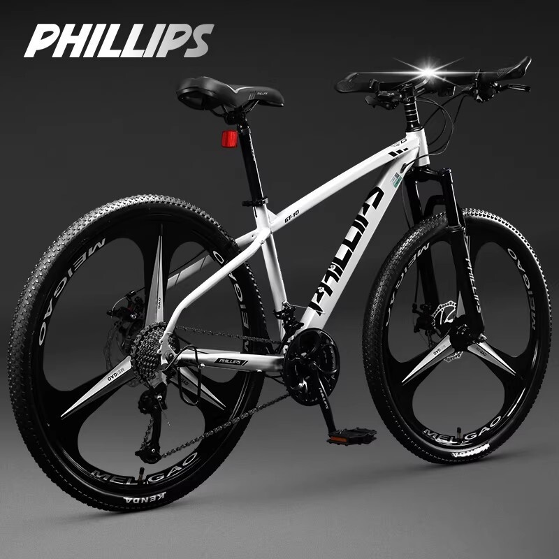 Philip Mountain Bike, Men's and Women's Variable-Speed Youth Cross-Country Bicycle for Junior High School Students, Shock-Absorbing Commuter Bicycle for Adults