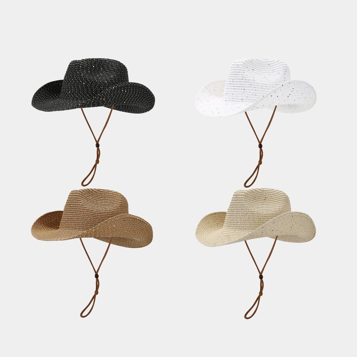 2058g Weight Women's Elegant Classic Style Solid Color Curved Eaves Straw Hat