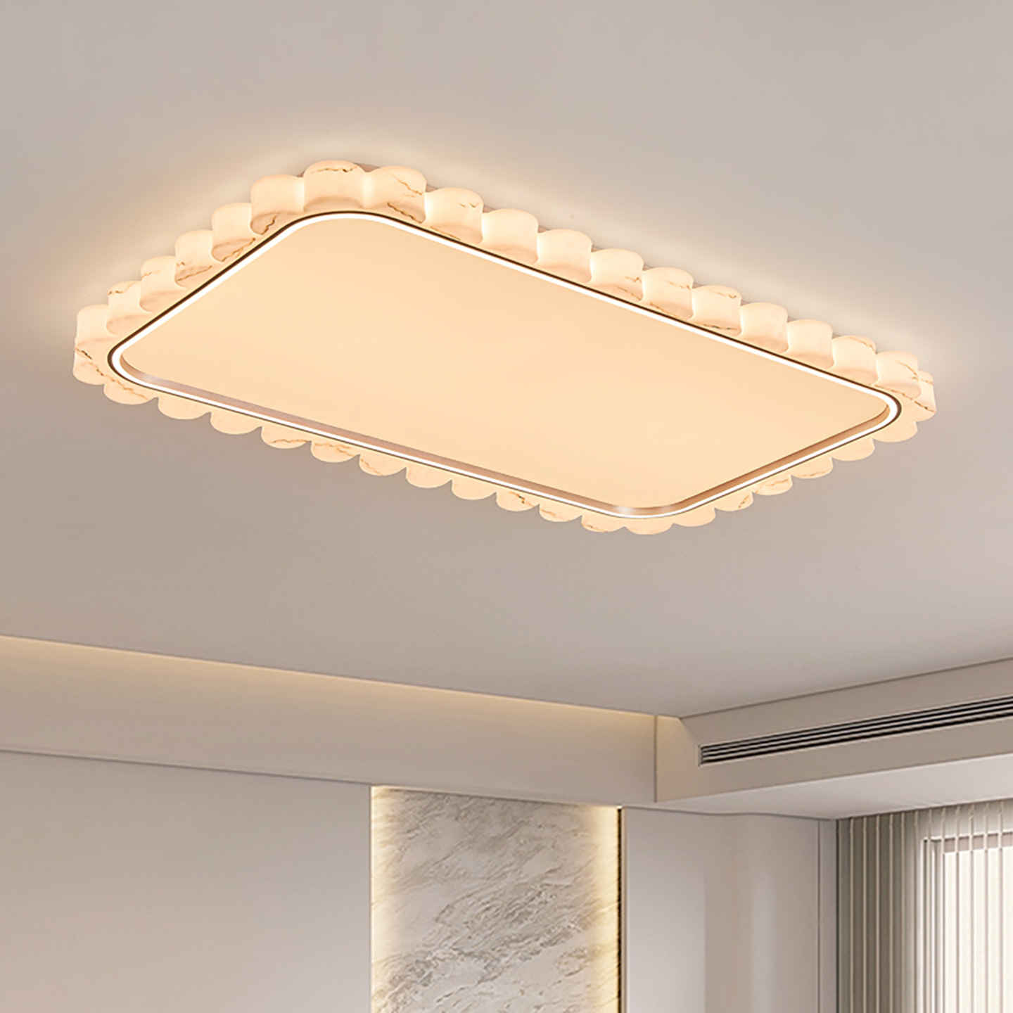 Luz principal de la sala de estar lámpara de techo lujosa ligera de lujo de lujo superior a prueba de nube piedra dormitorio estudio LED de espectro completo lámpara de protección de ojos 055L
