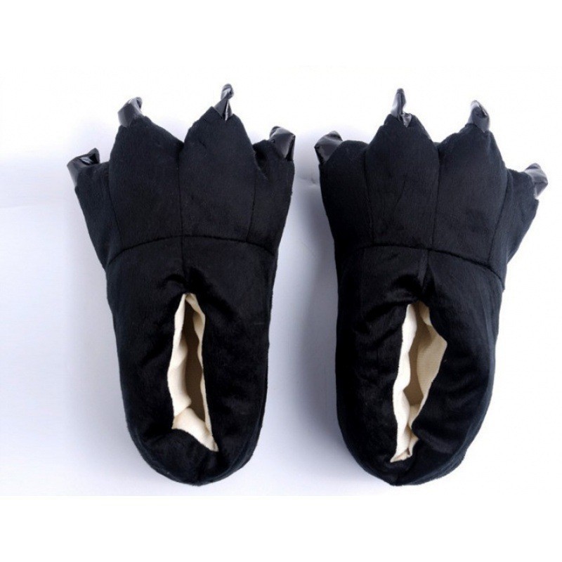 Super suave terciopelo animal inicio garra zapatos hombres y mujeres pareja pata de invierno Zapatillas de algodón bolsa de zapatos de tacón azul verde venta al por mayor