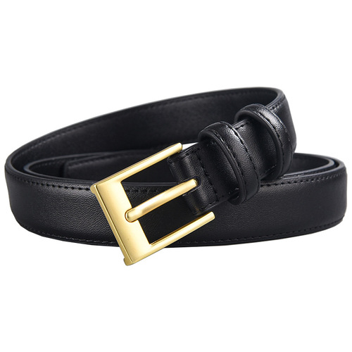 Women's genuine leather belt, simple belt, jeans, fashionable and versatile, soft cowhide for girls who work hard in summer, one piece drop shipping