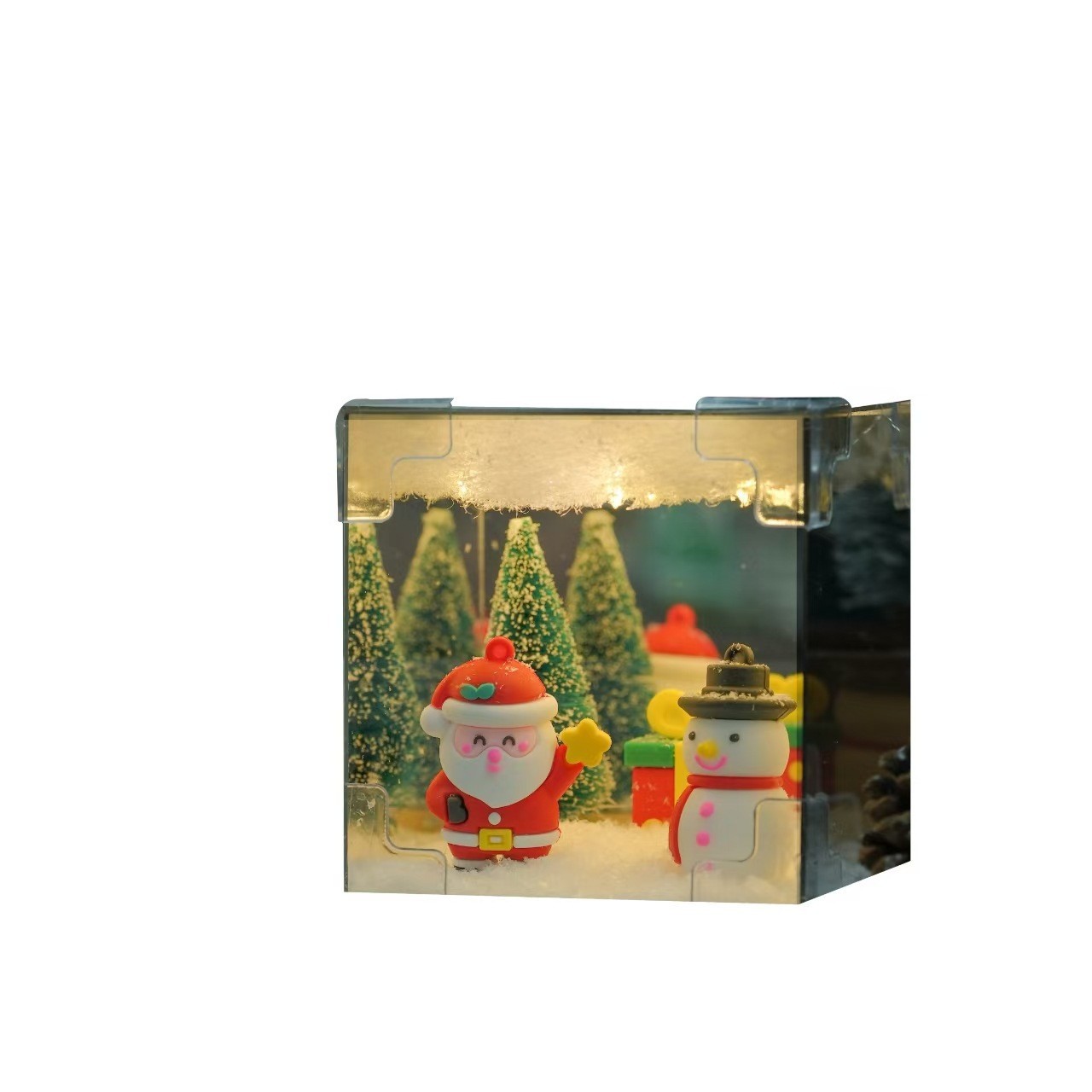 Día de San Valentín Romántico hecho a mano DIY Dios de la riqueza Cubo de Rubik Luz de noche Espejo Material creativo Ambiente Mesa de luz de noche de Navidad