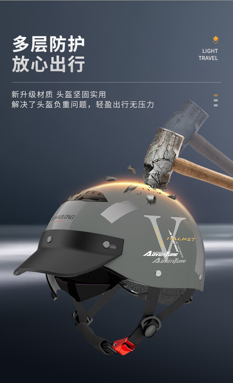 3C Certified Motorcycle Half Helmet for Men and Women