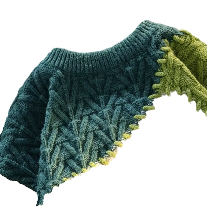 Suéter de contraste de viento perezoso para hombres y mujeres nuevo estilo americano retro casual suéter de punto ceroso suave suéter de todo fósforo de nicho