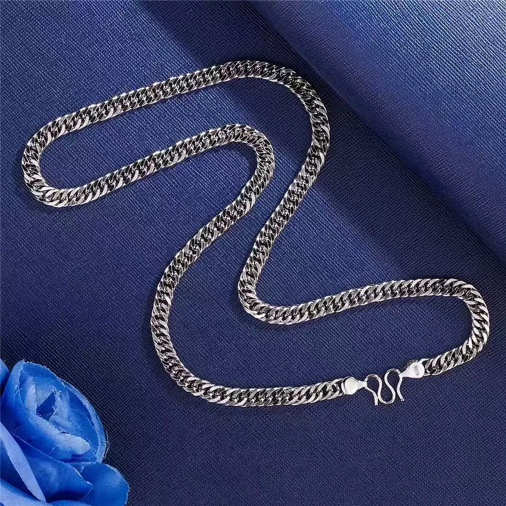 Горячая тенденция Классическая мода дикий мужской кнут ожерелье с покрытием из белого золота ожерелье простой ювелирный подарок