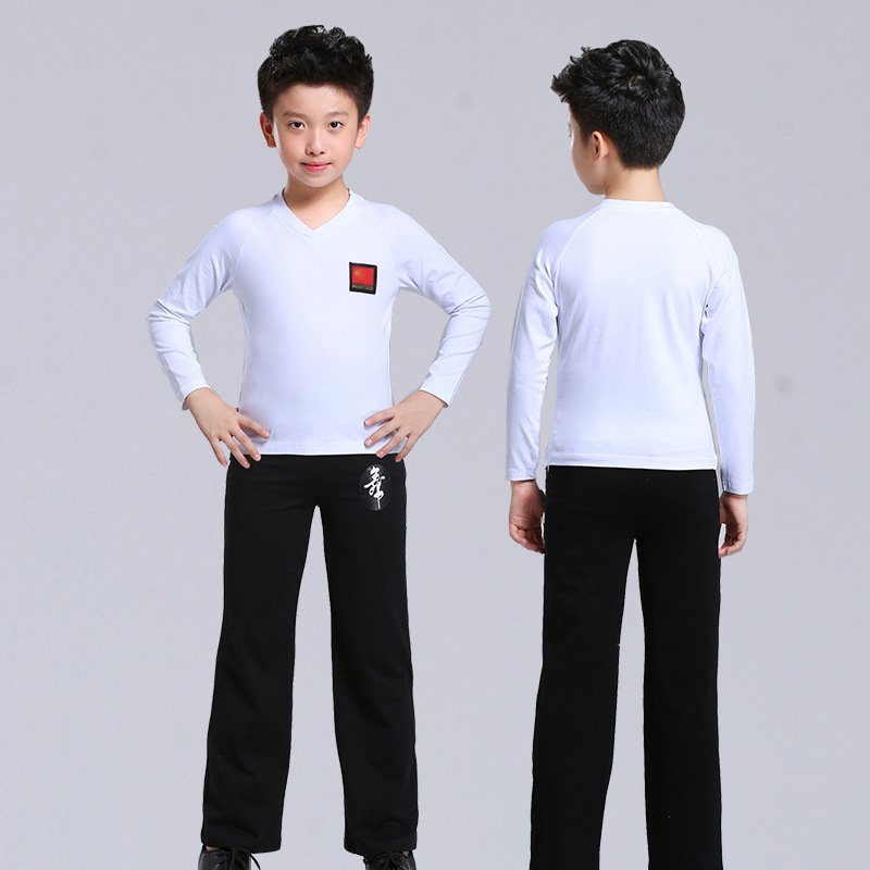 924 long sleeve white + Dance word trousers Black