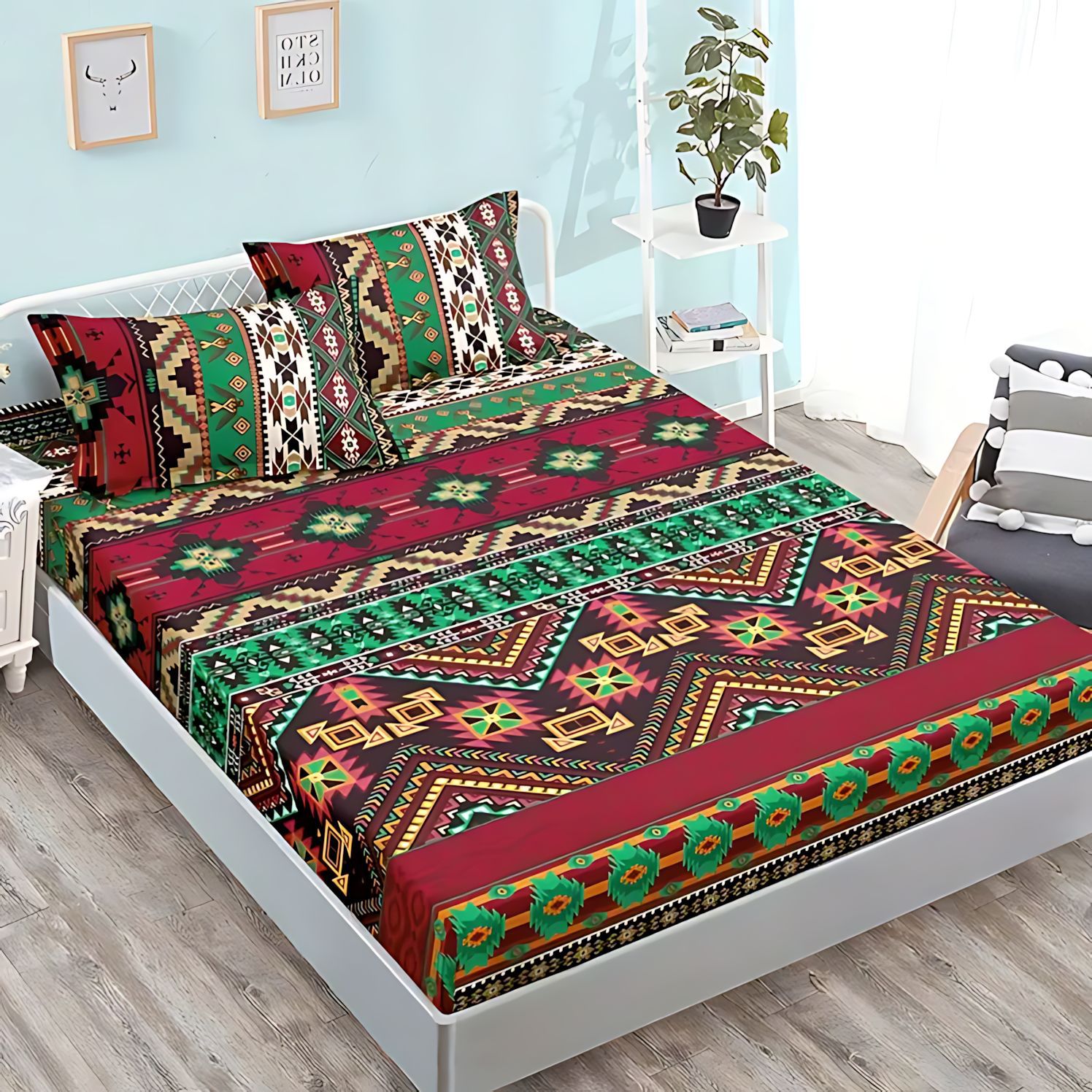 TEMU / JIT Fashion Manjiang Rojo Bohemia Soft Cama Kits Fuente Fabricante a través de la frontera puede hacer