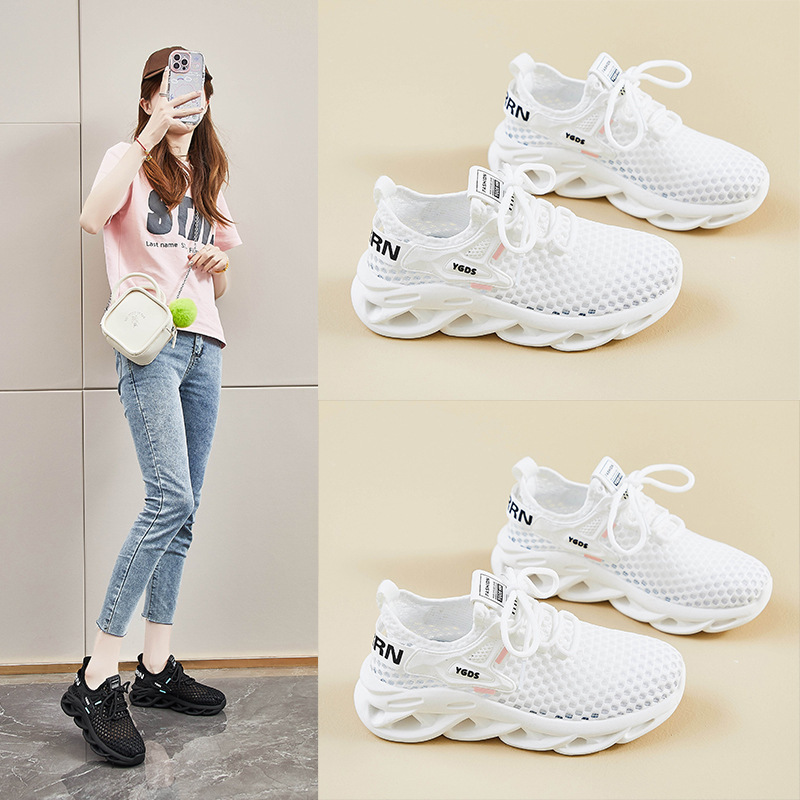 mesh fashionable breathable thin low comfortable white sneakers…