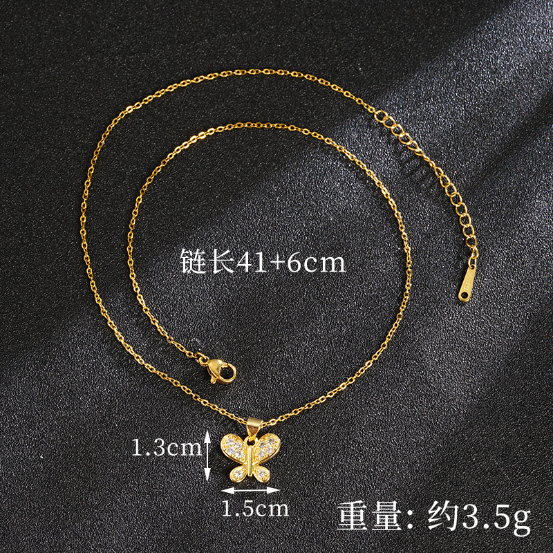 Vietnam Shajin nuevo estilo retro luz de lujo con incrustaciones de color collar de mariposa pendientes durante mucho tiempo sin decoloración joyería femenina de alta gama