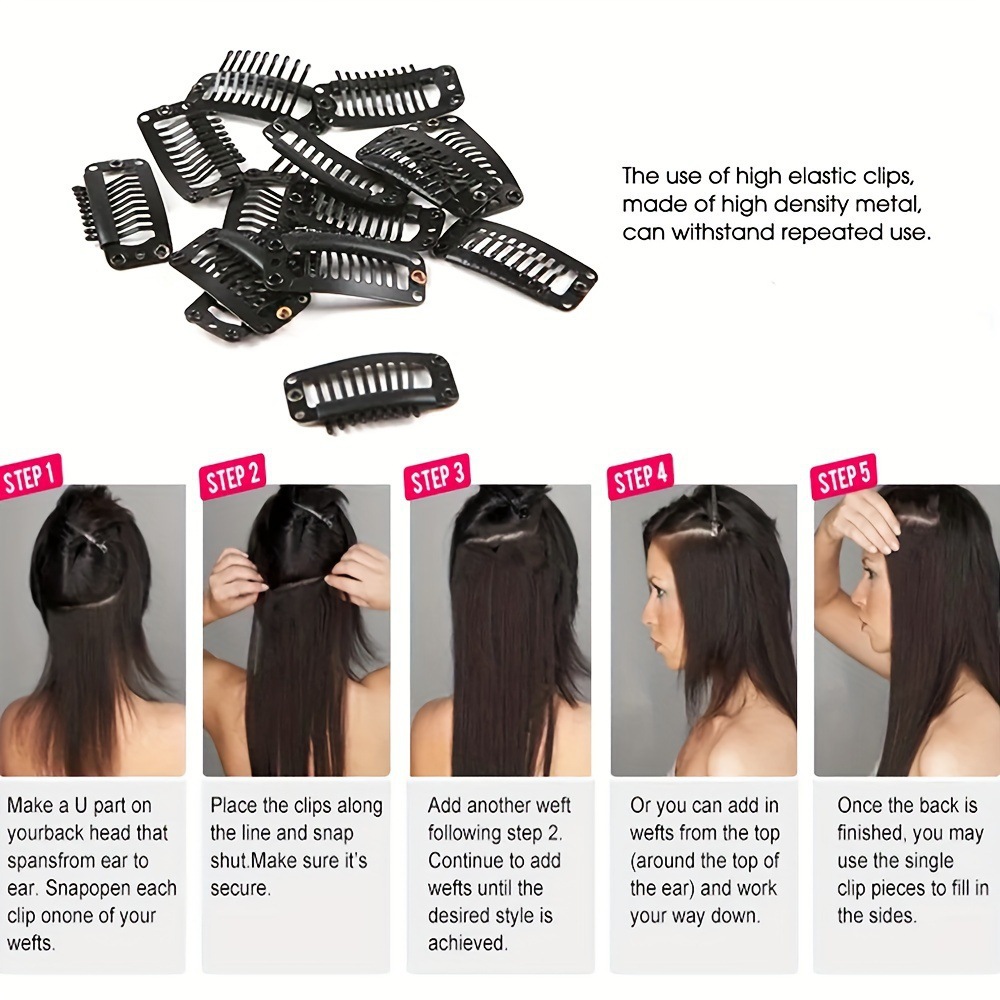 16 tarjetas de fibra química larga extensión de cabello rizado gran onda de cabello rizado siete piezas de cabello clip