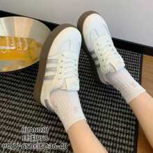 环球厚底板鞋女2025秋新款青少年防滑增高小白鞋皮面休闲户外单鞋
