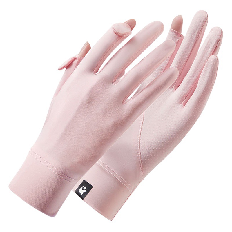 Summer Sun Protection Gloves for Women, Anti-Uv, Touch Screen, Non-Slip, Breathable, Cycling, Driving, Ice Silk Gloves, Sun Protection D137