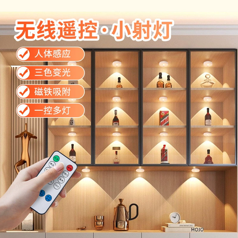 Светодиодный перезаряжаемый прожектор, беспроводной пульт дистанционного управления, атмосферный свет и теневая лампа, ручная лампа с магнитной присоской, винный шкаф, витрина, сетка, датчик освещенности