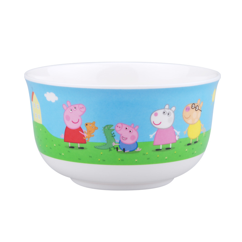 Wuhe tazón infantil de melamina de grado alimenticio anti-caída tarjeta de ventilación para bebés tazón de alimentos suplementarios tazón de arroz casero tazón de sopa