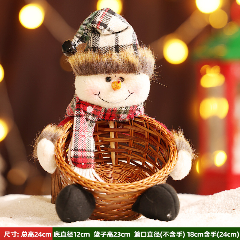 クリスマス装飾品キャンディー枠プレゼント衣装飾り道具サンタクロース雪だるまプレゼントバスケットデスクトップ人形|undefined