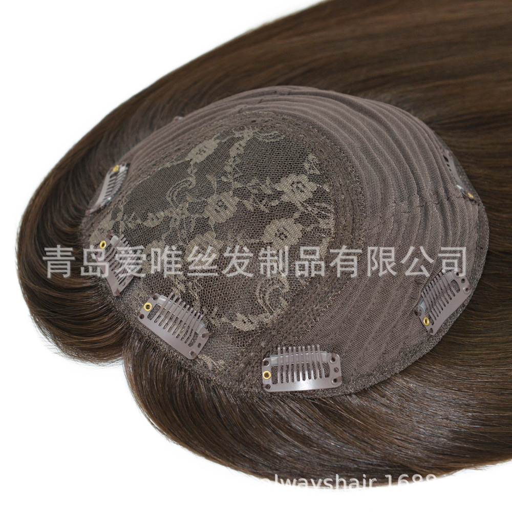 Real long hair wig ladies Jewish hair block white high-end replacement block in stock Jewish Wig a generation of hair