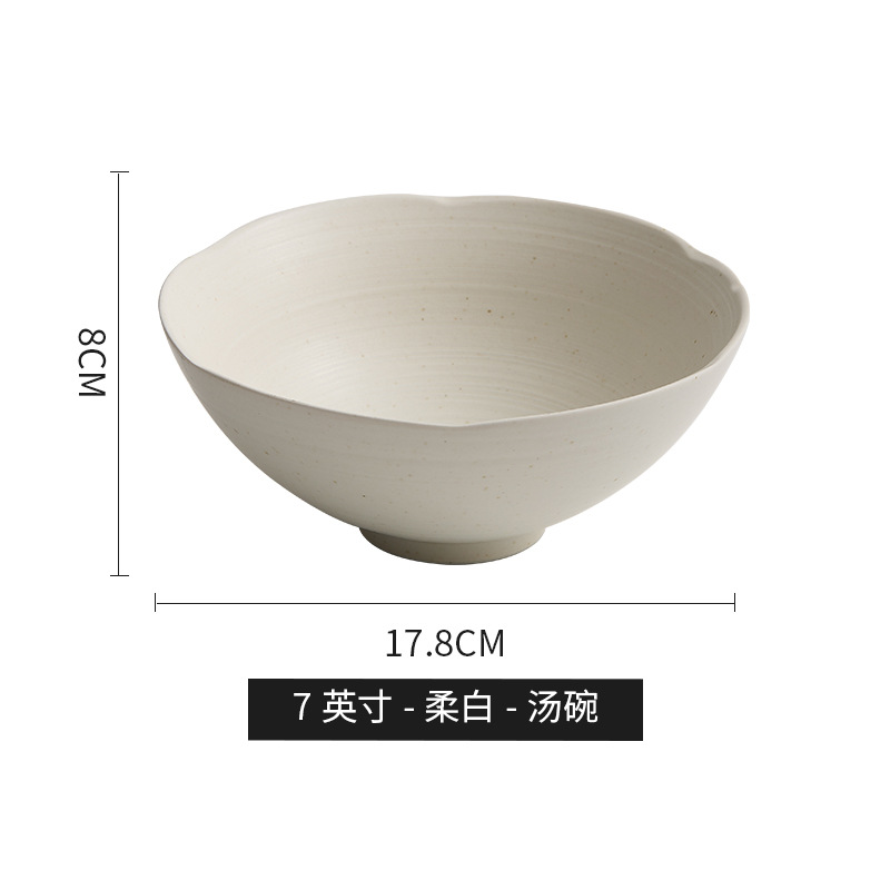 Sopa casera creativa tazón de fideos de desayuno yogur tazón de avena hotel restaurante de cerámica nórdica tazón de arroz estilo japonés